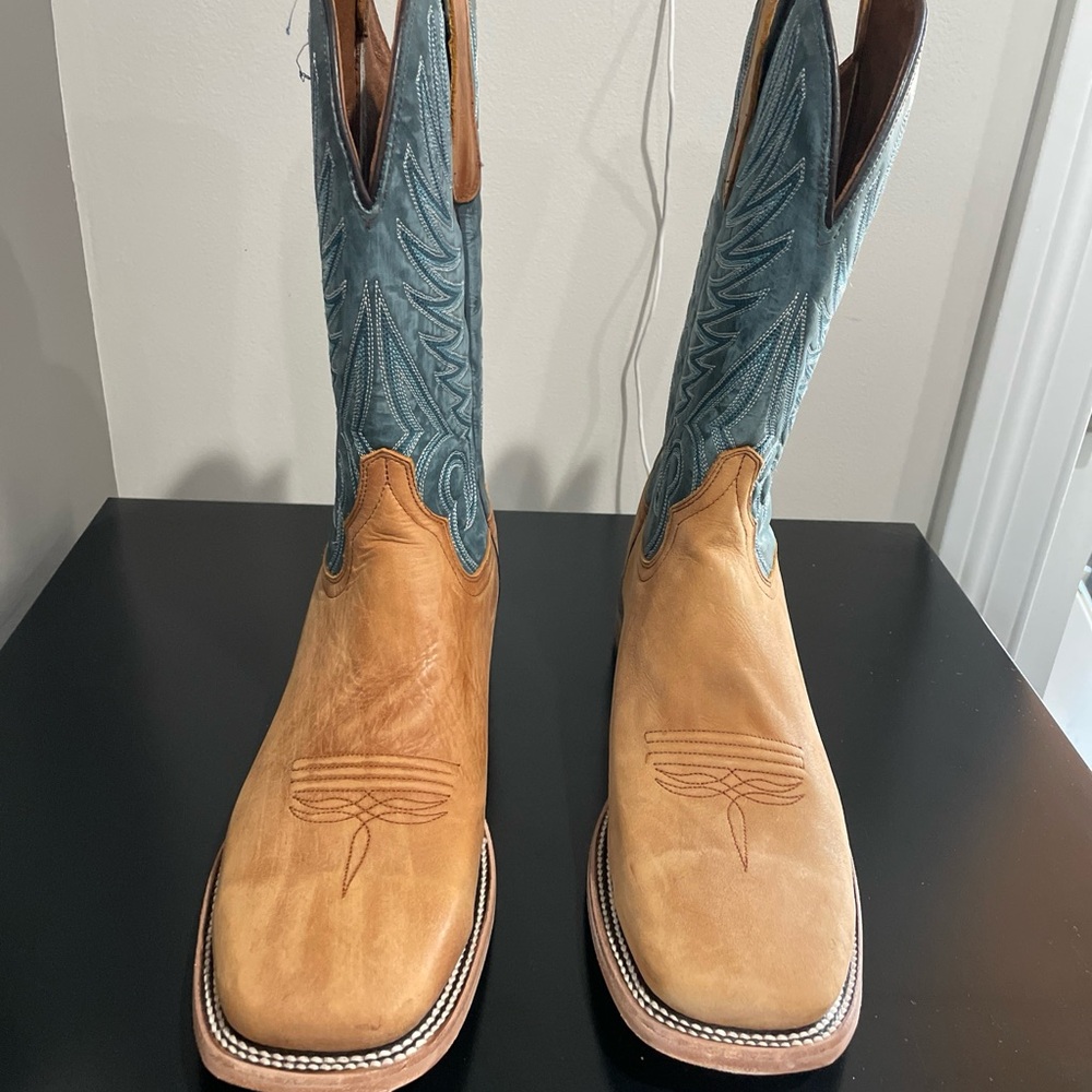 Tan and Blue Cowboy & Western Boots